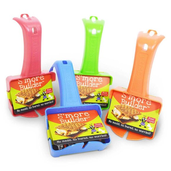 Set of 4 S'more Builder Campfire Tools from Firebuggz Red Blue Green Orange NEW - Picture 1 of 3